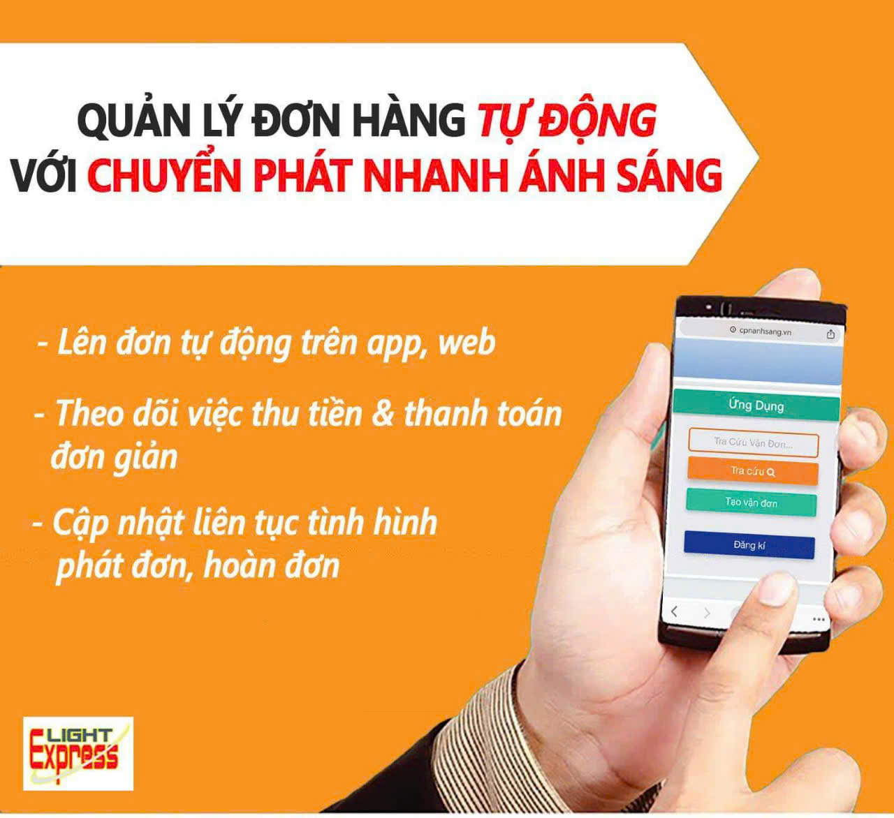 hướng dẫn tạo đơn và theo dõi vận đơn ánh sáng